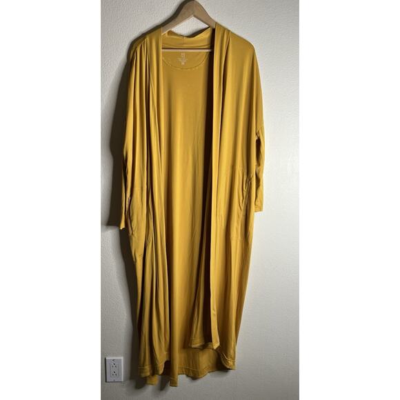 Athleta X Alicia Keys Cardigan Duster Top Womens S/M Oversized Yellow - Picture 2 of 8
